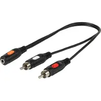 Vivanco Adapter Rca/3.5 Mm Cable 20 Cm Musta