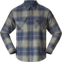 Bergans Nordmarka Flannel Shirt Men Green Mud/Navy Blue Check - S
