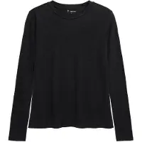 KnowledgeCotton Apparel Women's L/S Linen T-Shirt Longsleeve Naiset koko S väri musta