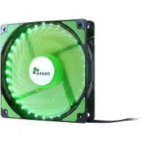Inter-Tech L-12025, Tuuletin, 12 cm, 1200 RPM, 54 m³/h, Musta, Vihreä (88885414)