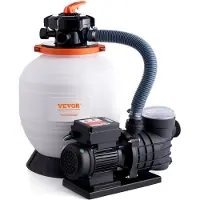 Vevor -hiekkasuodatinpumppu maanpäällisiin uima-altaisiin, 350 mm/14 tuumaa, 13 000 l/h, 450 W:n uima-allaspumppujärjestelmä ja suodattimet, yhdistelmäsetti 6-tieisellä moniporttiventtiilillä ja siivil