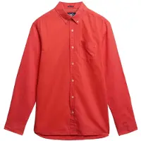 Superdry for man. M4011005A Pink linen and cotton shirt (S), Casual, Long sleeve