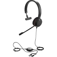 Jabra Evolve 20 SE Mono UC -monokuuloke + USB-C/A-sovitin, musta