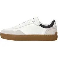 Pepe Jeans for man. PMS00046 Camden Collar leather shoes white (40), Flat, Laces, Casual