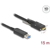 DeLOCK 83208, 15 m, USB A, USB C, USB 3.2 Gen 2 (3.1 Gen 2), 10 Gbit/s, Musta