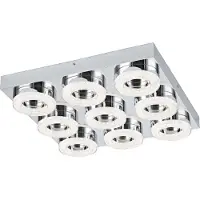 Eglo LED-katto-/seinävalaisin Eglo Fradelo 440x440mm 9-osainen kromi kristalli 95665