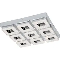 Eglo LED-katto-/seinävalaisin Eglo Fradelo 440x440mm 9-osainen kromi kristalli 95658