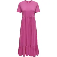 ONLY Onlmay Life S/S Peplum Calf Dress Jrs - Pink - XS