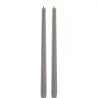 Uyuni Lighting - Taper Candles slim LED Kruunukynttilä 2,3x32 cm 2 kpl Harmaa