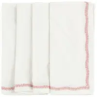 Chamois - White Embroidery Lautasliina 50x50 cm 4 kpl Lantana Rose