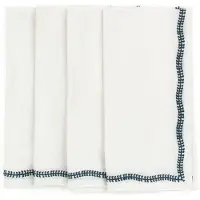 Chamois - White Embroidery Lautasliina 50x50 cm 4 kpl True Navy