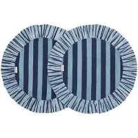 Chamois - Jaipur Stripe Pöytätabletti Ø35 cm 2 kpl Blue