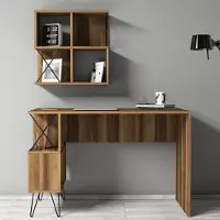 Hannah Home Pöytä ja kirjahylly Hanah Home Extra 2 - Pähkinä, musta