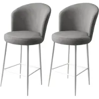 Atelier Del Sofa 2 baarituolia Fora, harmaa/valkoinen