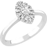 Sandberg Toivomuslähde timanttisormus markiisi halo 0.20ct V-923w-170