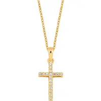 Lykken Crosses kullattu hopeinen timanttiristi 0.17 ct