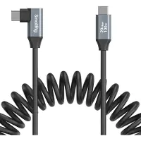 SmallRig 4792 USB-C Straight to USB-C Angled Coiled Data Cable