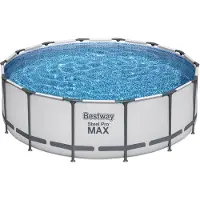 Bestway 5612X, 15232 L, Kehikollinen uima-allas, Aikuinen ja lapsi, Tikkaat, Harmaa, Valkoinen, 54 kg