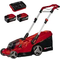Einhell RASARRO 36/42 hiiliharjaton työnnettävä akkuruohonleikkuri, 36 volttia, 2 x 5,2 ampeerituntia, 420 millimetriä, Musta, Punainen