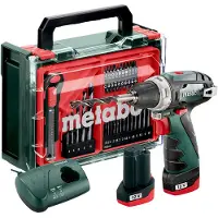 Metabo Akkukäyttöinen ruuvinväännin PowerMaxx BS Basic; 12 V; 2x2 Ah akku. + tarvikkeet
