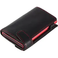 Tony Perotti Furbo Cardholder W/ Banknote And Coin Pocket - Black - 7.3X2.5X9.8CM
