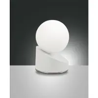 FABAS LUCE Pöytävalaisin Gravity, himmennettävä, Valkoinen/opaali, Makuuhuone, Metalli, Moderni