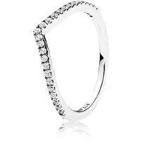 Pandora hopeinen kimaltava chevron sormus 196316CZ-54