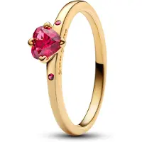 Pandora Heart 14K Gold-Plated Ring With Cherries Jubilee Red Crystal - Gold - 56