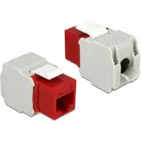 DeLOCK UTP Cat6 Keystone-moduuli, RJ45 na - LSA Cat6, punainen/harmaa