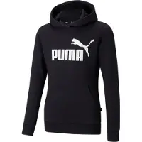 Puma Ess Logo Hoodie Fl G - Black - 104