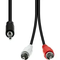 ProXtend Mini-Jack 3-Pin to 2 x RCA Cable M-M Black 1.5M