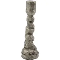 House Doctor - Raku Kynttilänjalka 25 cm Antiikinhopea