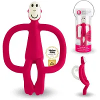 Matchstick Monkey Teething Toy and Gel Applicator purulelu mukana harja 2in1 Ruby 1 kpl