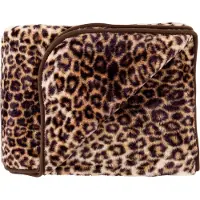 Gozze Gzze, Koc Cashmere Feeling wzór LEOPARD, 150x200 cm, kol.brązowy
