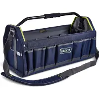 Raaco 24tm ToolBag PRO kovalla pohjalla ja monilla taskuillaKxSxK:324 x 626 x 264 mm