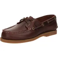 Timberland for woman. TB0A2Q9XEIW1 Classic brown leather boat shoes (42 W), Flat, Laces, Casual