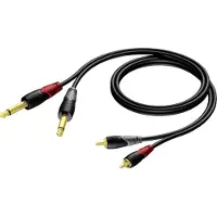 Procab Jack 6.3mm x2 - RCA (Cinch) x2 1.5m cable black (CLA631/1.5)