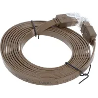 Goobay CAT 6 Flat-patch-kaapeli, U/UTP, tummanruskea