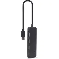 Gembird UHB-CM-U2P4-01, USB 2.0 Type-C, USB 2.0 Type-A, Musta, 0,3 m, Windows 10, Windows 11, Windows 8, 30 mm