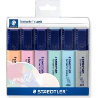 Staedtler 364 C, 6 kpl, Vaaleansininen, Vaaleanharmaa, Minttu, Persikka, Vaaleanpunainen, Violetti, Polypropeeni (PP), 1 mm, 5 mm, Vesipohjainen muste (364 CWP6PA)