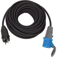 Brennenstuhl 1132910100, 25 m, Ulkona, IP44, Öljynkestävä, Musta, Sininen, 280 mm