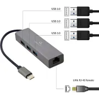 Gembird A-CMU3-LAN-01 HUB &amp; CENTRATOR USB 3.2 GEN 1 (3.1 GEN 1) TY