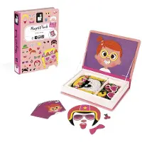 Janod Magneti'book - Girl's Crazy Faces - 55 Magnets - Pink - ONE SIZE