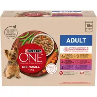 Purina One säästöpakkaus: 20x85g Mini Adult kana, naudanliha & lammas märkäruoka koirille