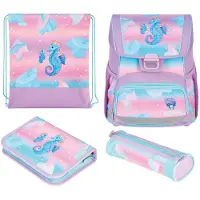 Herlitz Loop Plus Ocean Lights, Kynäkotelo, Pencil pouch, Koululaukku, Urheilukassi, Tyttö, Peruskoulu & ala-aste, Reppu, 17 L, Etutasku, Sivutasku (50049011)