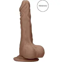 Realrock - Dildo kiveysten kanssa - realistinen, 17 cm - tumma natur