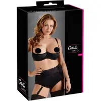 Cottelli Plus Half-Cup Rintaliivit - Musta - Queen size