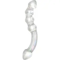 Rimba Xena - kaksinkertainen lasidildo - läpinäkyvä