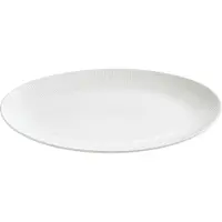 Aida Relief - Ovalt Fad Porcelæn White 1 Stk 40X31 Cm - White - ONE SIZE