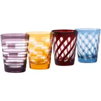 Pols Potten - Tubular Tumbler Lasi 10 cm 4 kpl Monivärinen